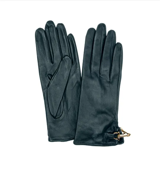 Isabella Back Clasp - Women's Back Clasp Horsebit Detailed Leather Gloves