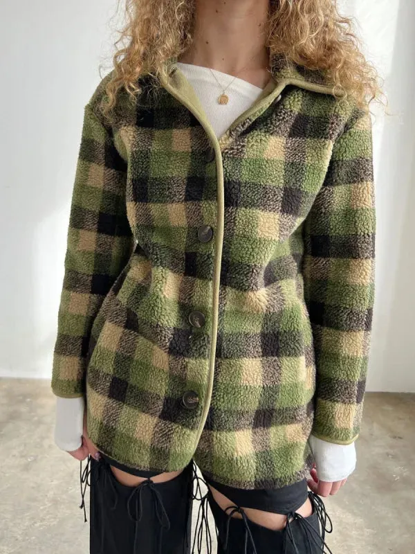 Jesse Sherpa Jacket - Forest Plaid