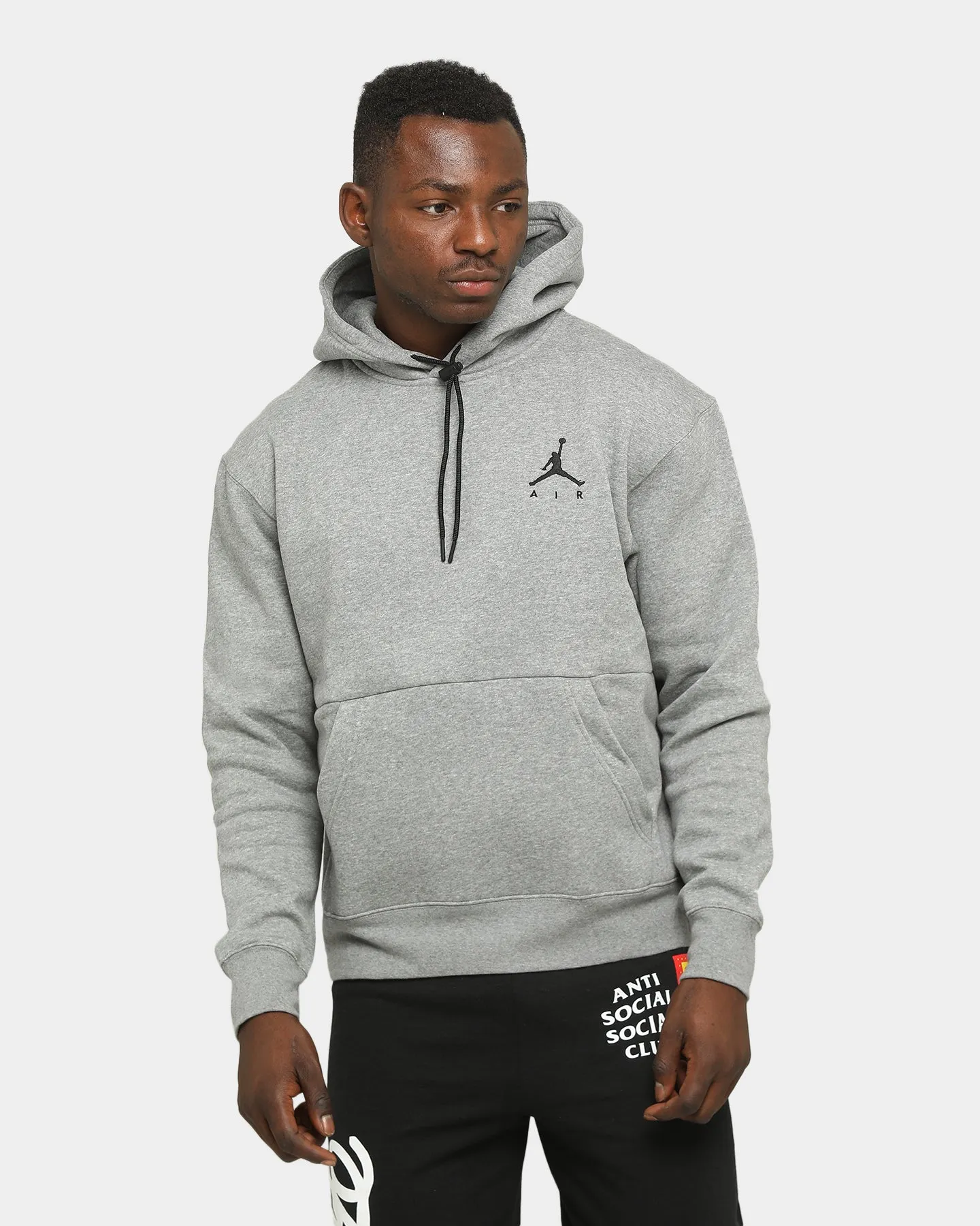 Jordan Men's Jumpman Fleece Pullover Hoodie Carbon Heather/Black