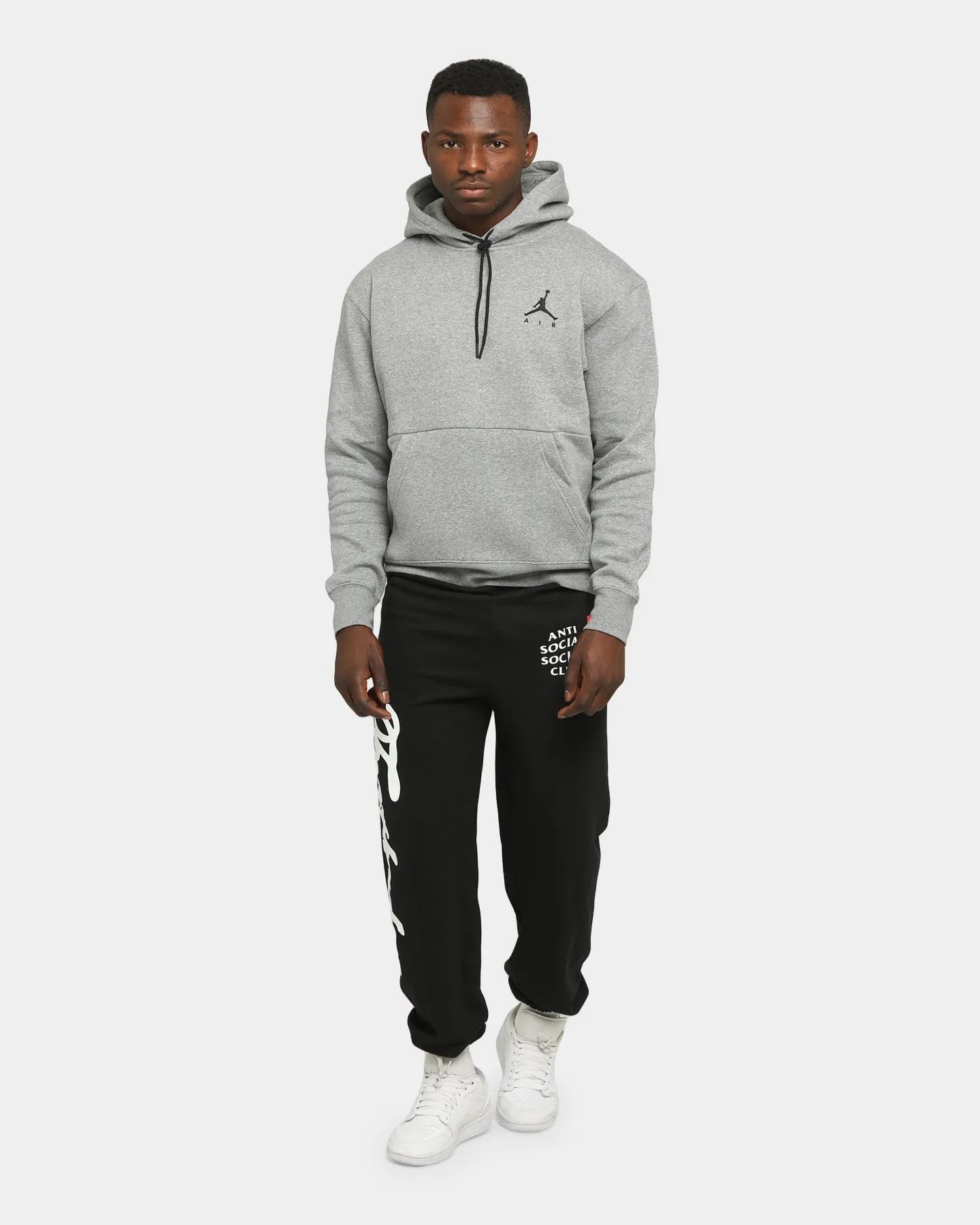 Jordan Men's Jumpman Fleece Pullover Hoodie Carbon Heather/Black