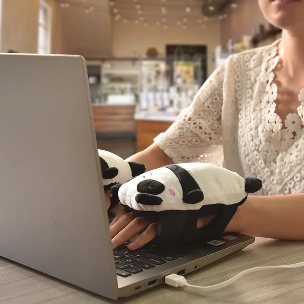 Kawaii Panda USB Hand Warmer Gloves