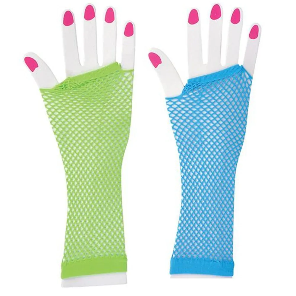 Kicko Pack of 3 Pairs Long Fingerless Fishnet Hand Gloves - 6 Pieces Total of Assorted