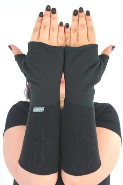 Knit Mitts | Reversible Fingerless Mittens | Large