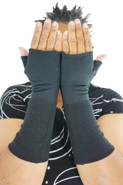 Knit Mitts | Reversible Fingerless Mittens | Large