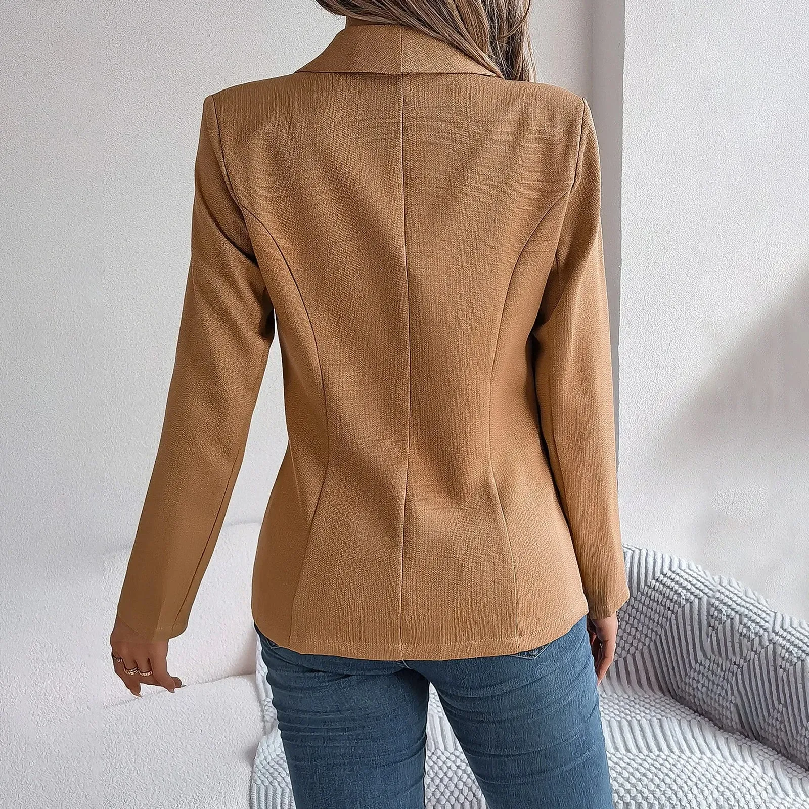 Korean Spring Autumn Slim Pockets Women Blazer Coat Jacket