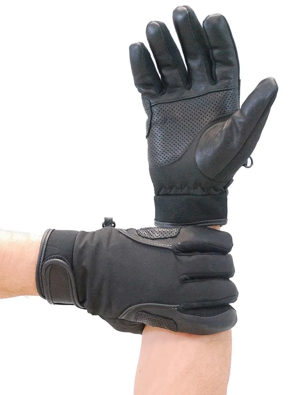 Lightweight Perforated Leather & Nylon Riding Glove #GMC33VK ()