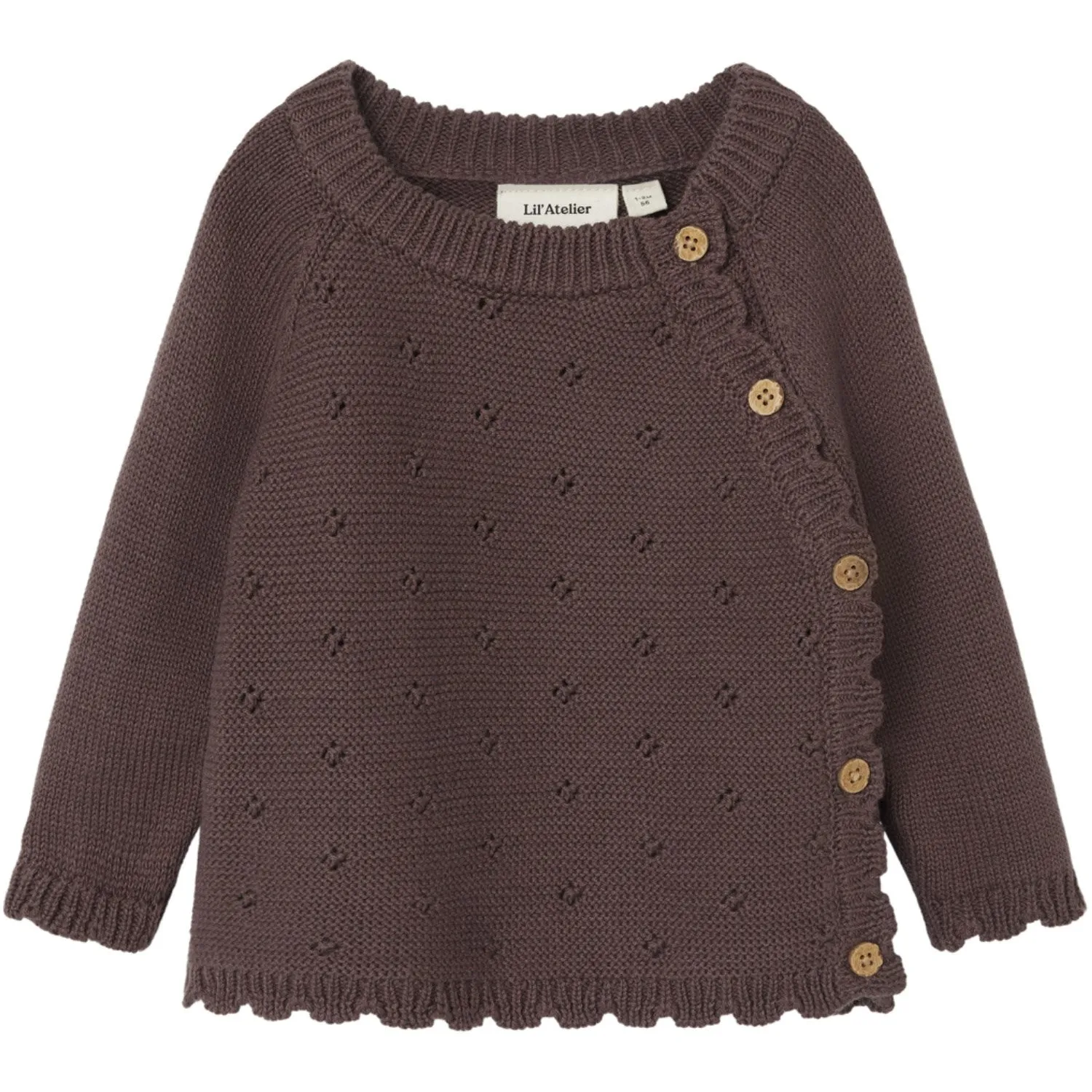 Lil'Atelier Peppercorn Laguna Wrap Knit Blouse