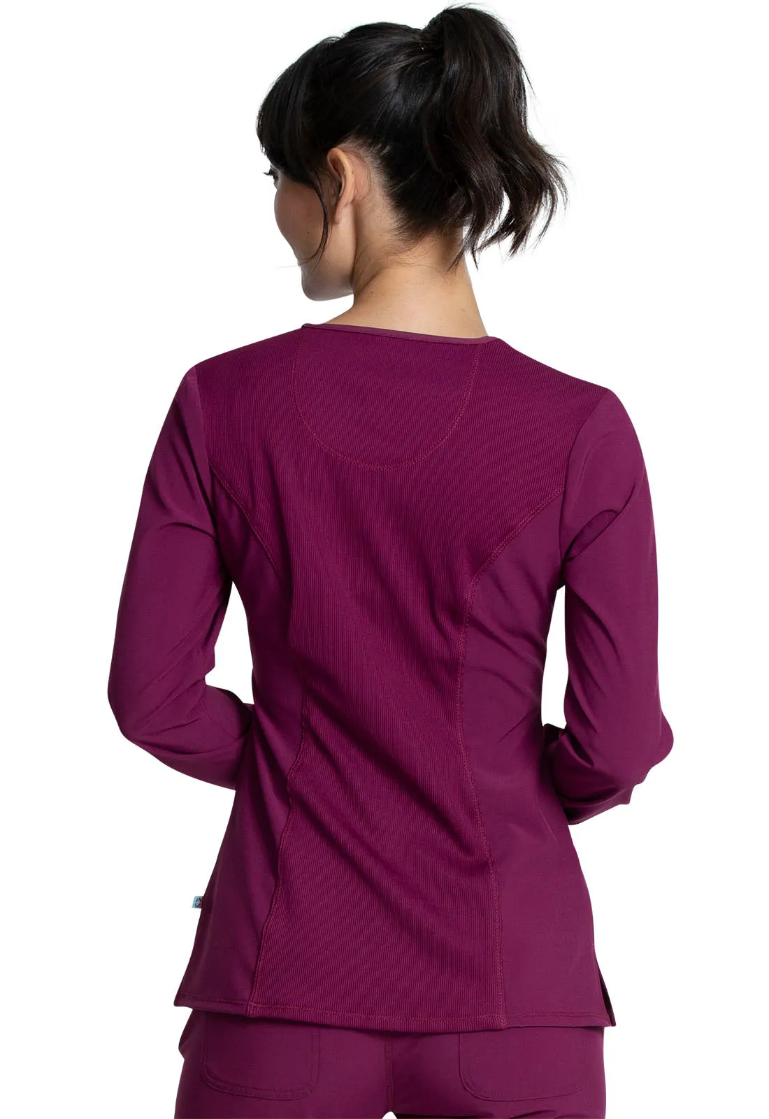 Long Sleeve Antimicrobial Round Neck Scrub Top by Cherokee Infinity