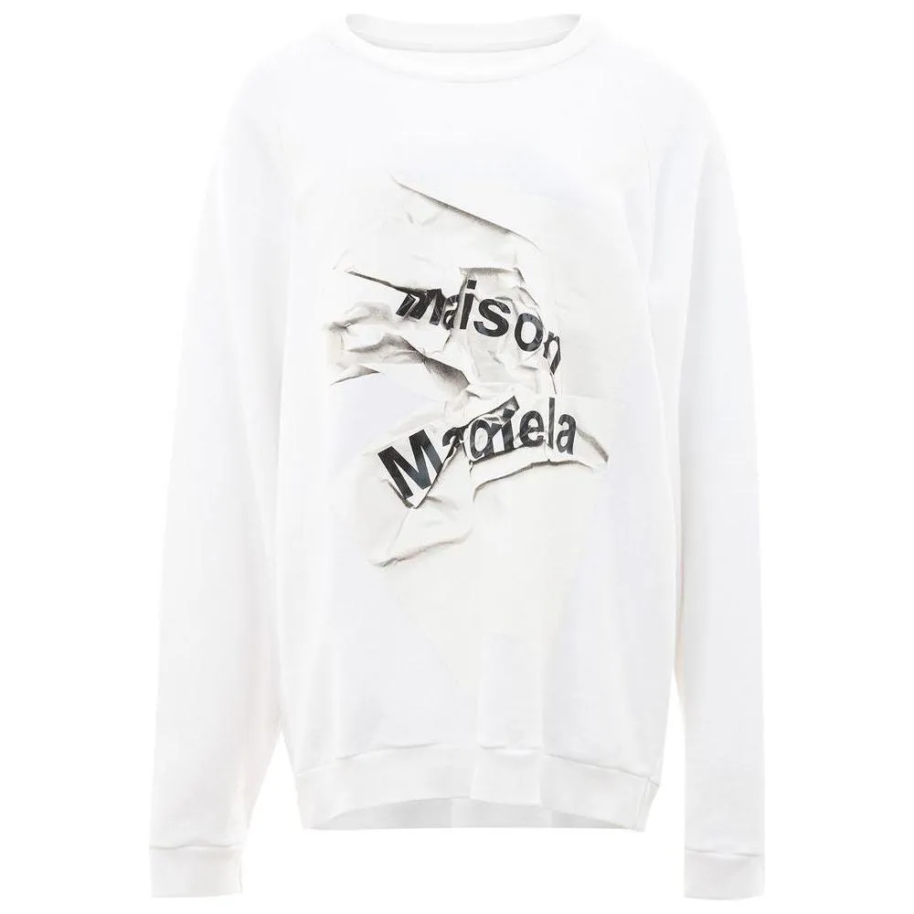 Maison Margiela Elegant Cotton Knit Sweater in Pristine White