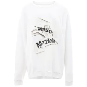 Maison Margiela Elegant Cotton Knit Sweater in Pristine White