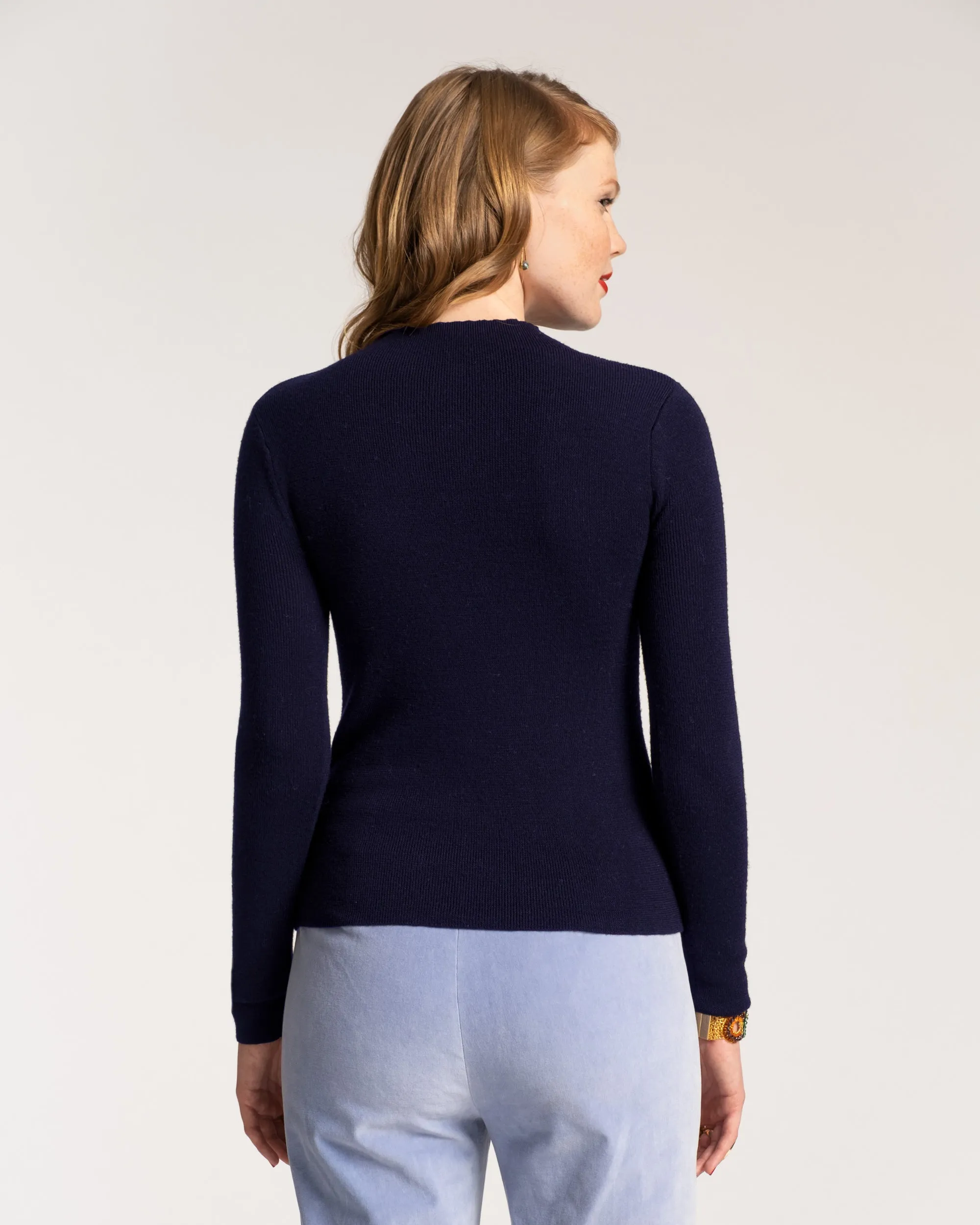 Marie Long Sleeve Sweater Merino Navy