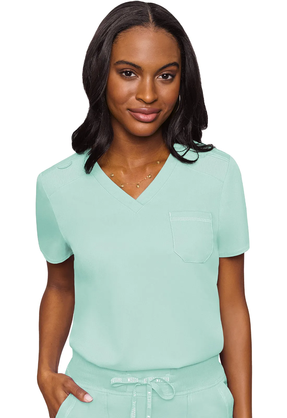 MC TOUCH Women's V-Neck Tuck In Scrub Top - MC7448