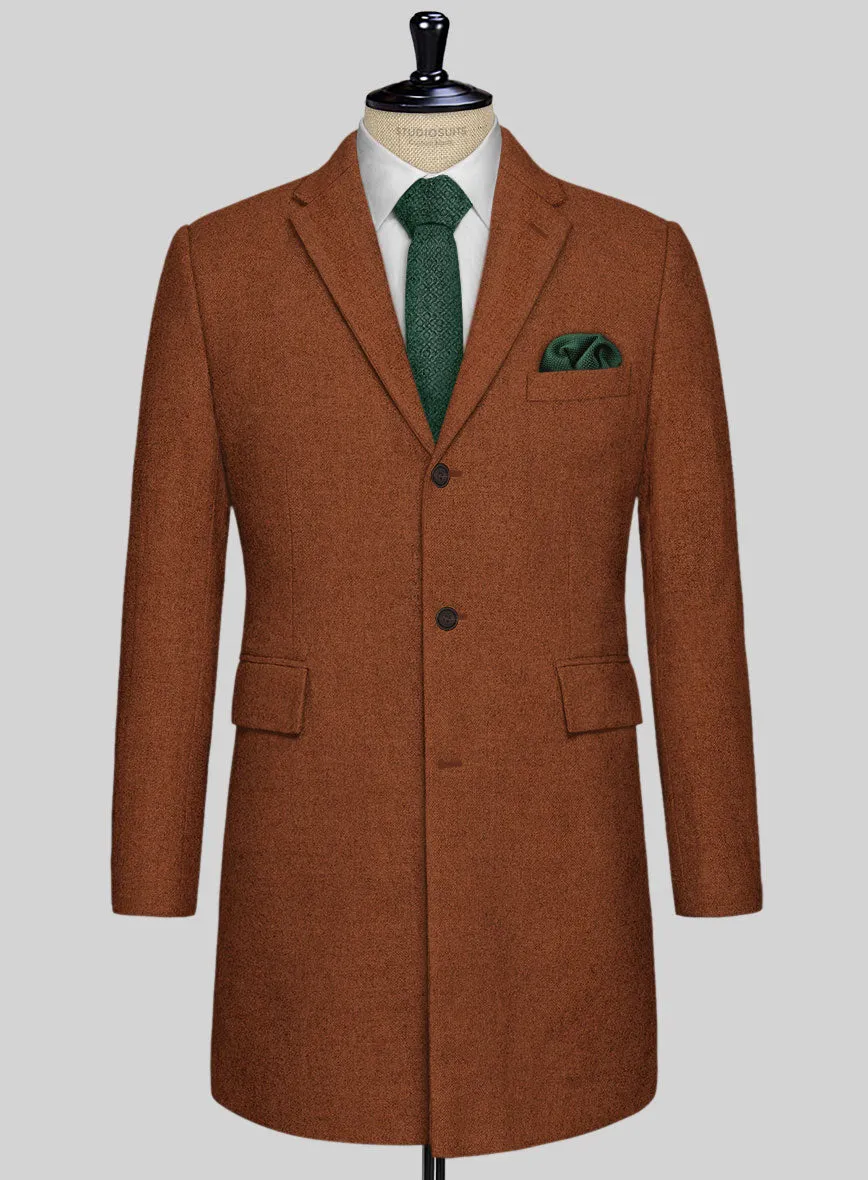 Melange Rust Tweed Overcoat