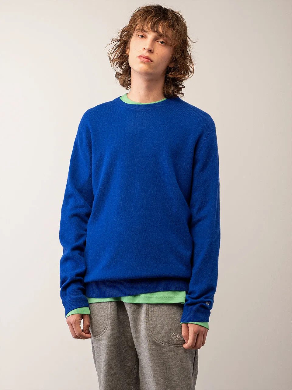 Men Crew Neck Sweater_Royal Blue