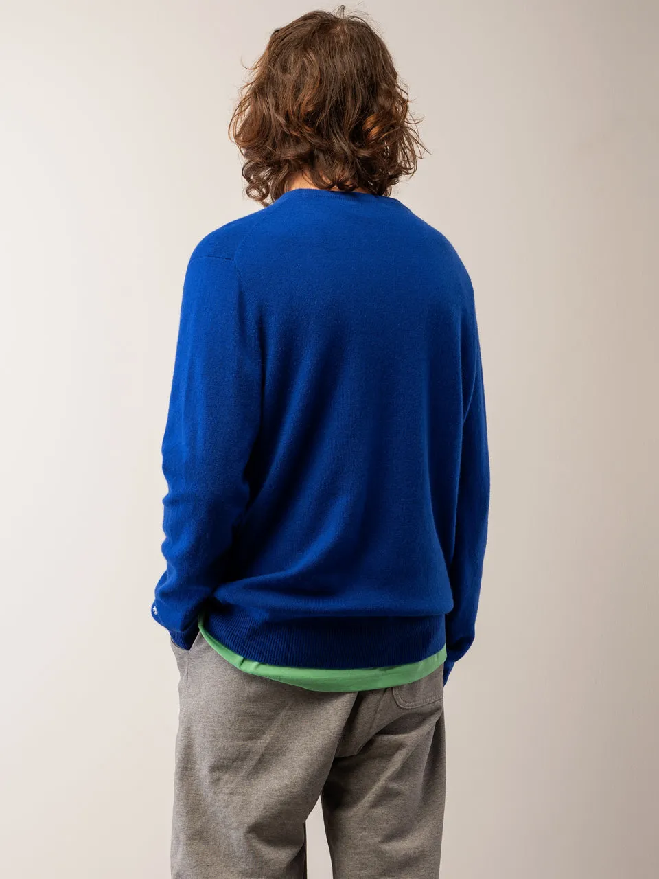 Men Crew Neck Sweater_Royal Blue