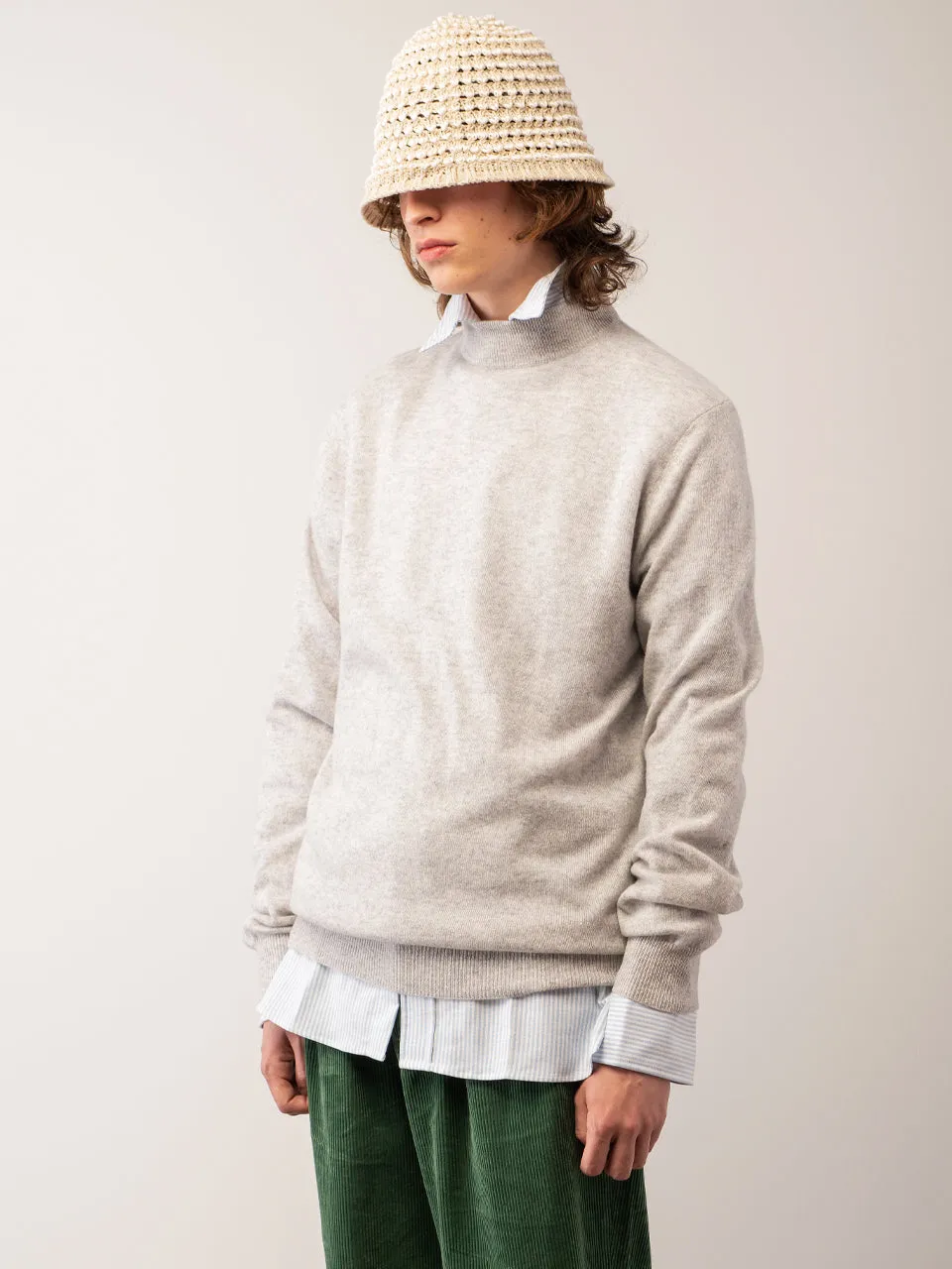 Men Mockneck Sweater_Grey