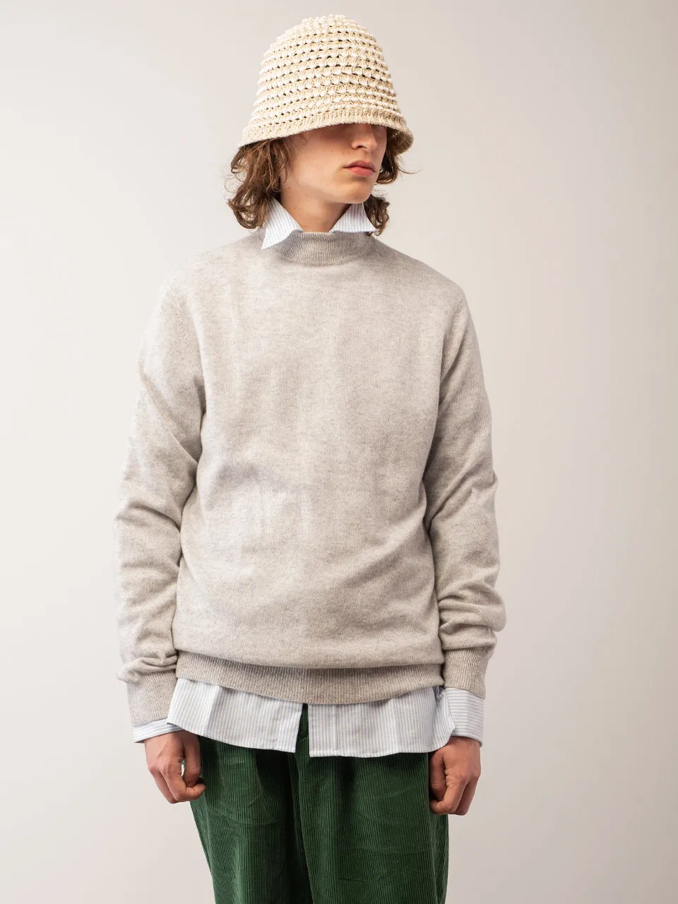 Men Mockneck Sweater_Grey