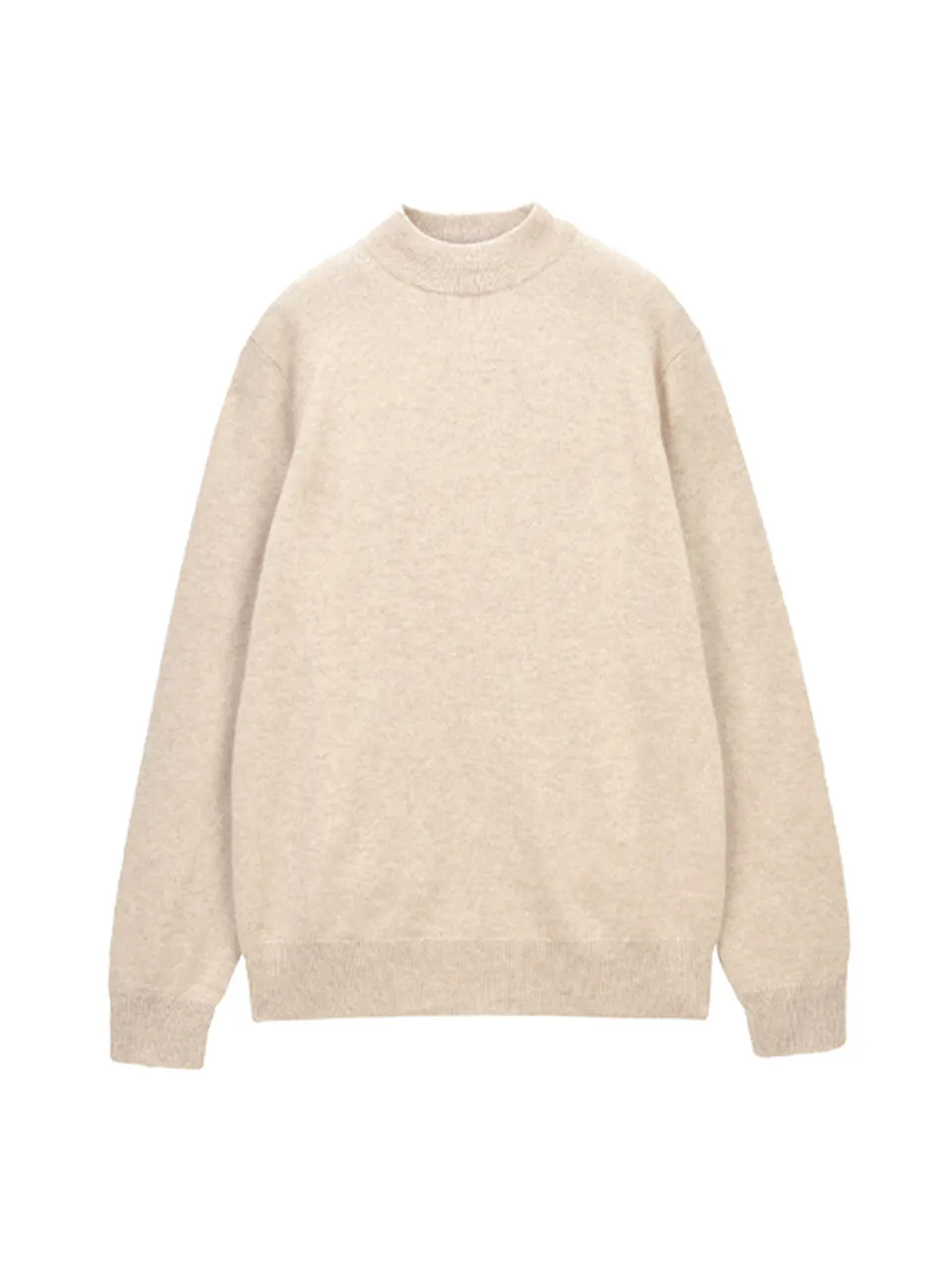 Men Mockneck Sweater_Oatmeal