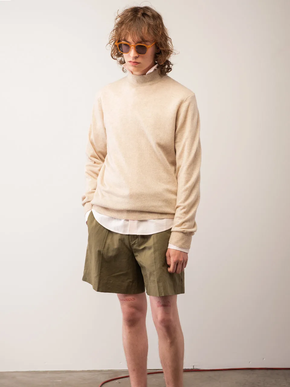 Men Mockneck Sweater_Oatmeal