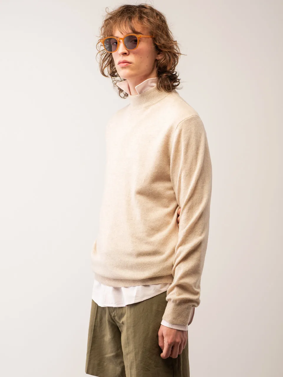 Men Mockneck Sweater_Oatmeal