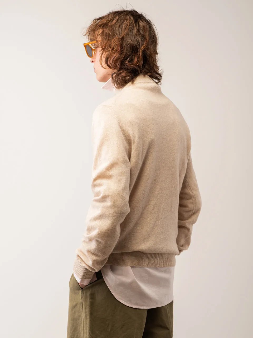 Men Mockneck Sweater_Oatmeal