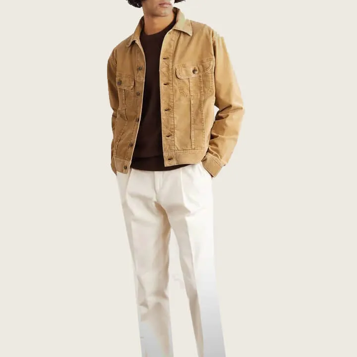 Men's Brown Trucker Style Corduroy Jacket