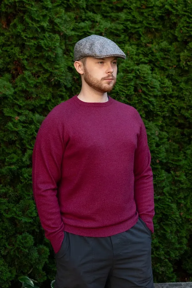 Men's Cashmere Sweater: Crew Neck Loganberry