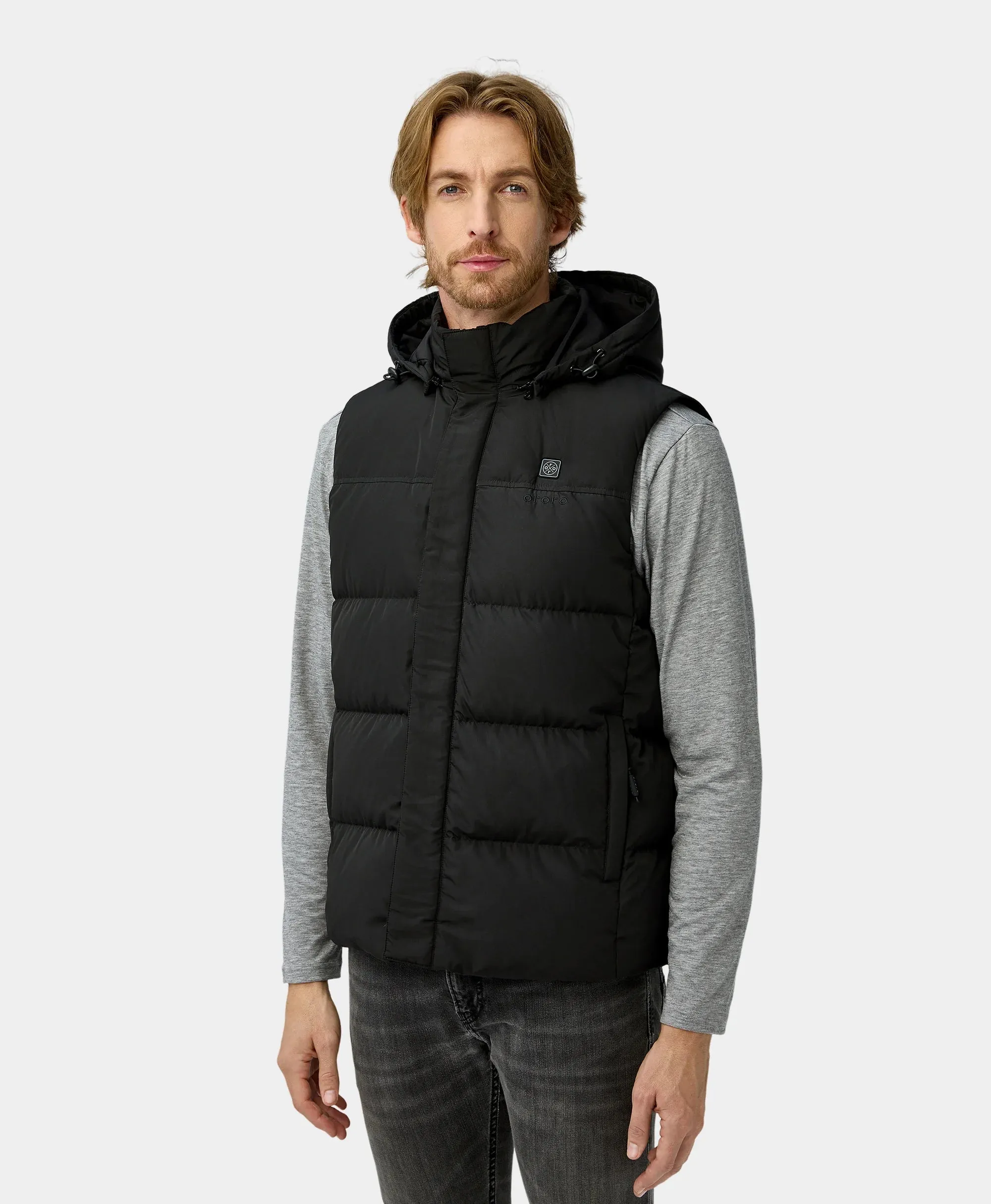 Men's Heated Down Vest - Black/Blue