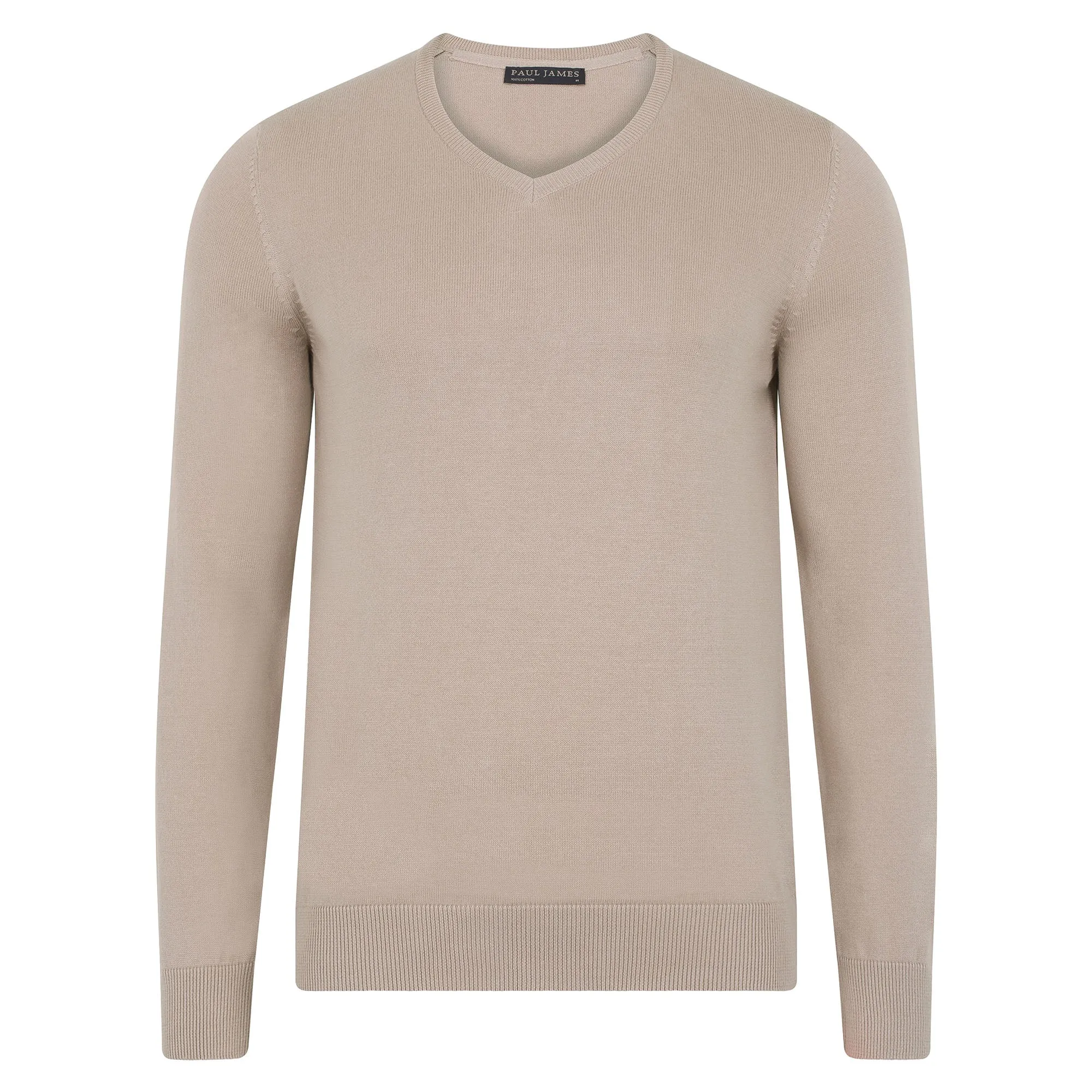 Mens Lighweight Cotton V-Neck Jumper