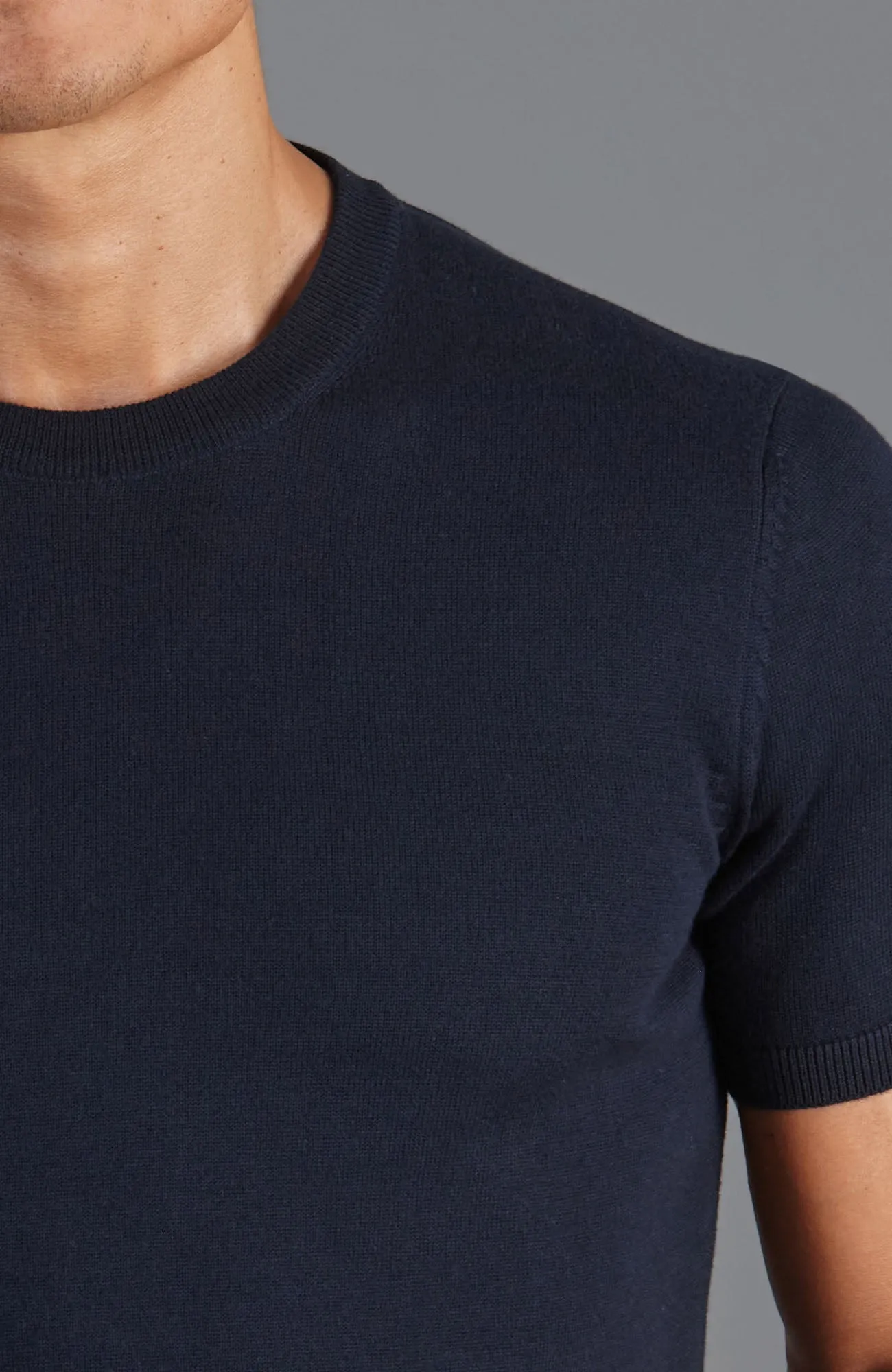 Mens Midweight Cotton Knitted T-Shirt