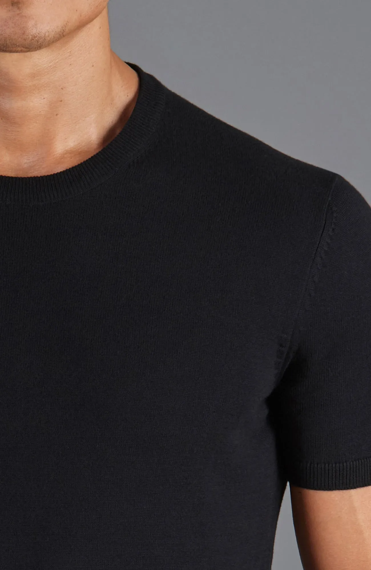 Mens Midweight Cotton Knitted T-Shirt