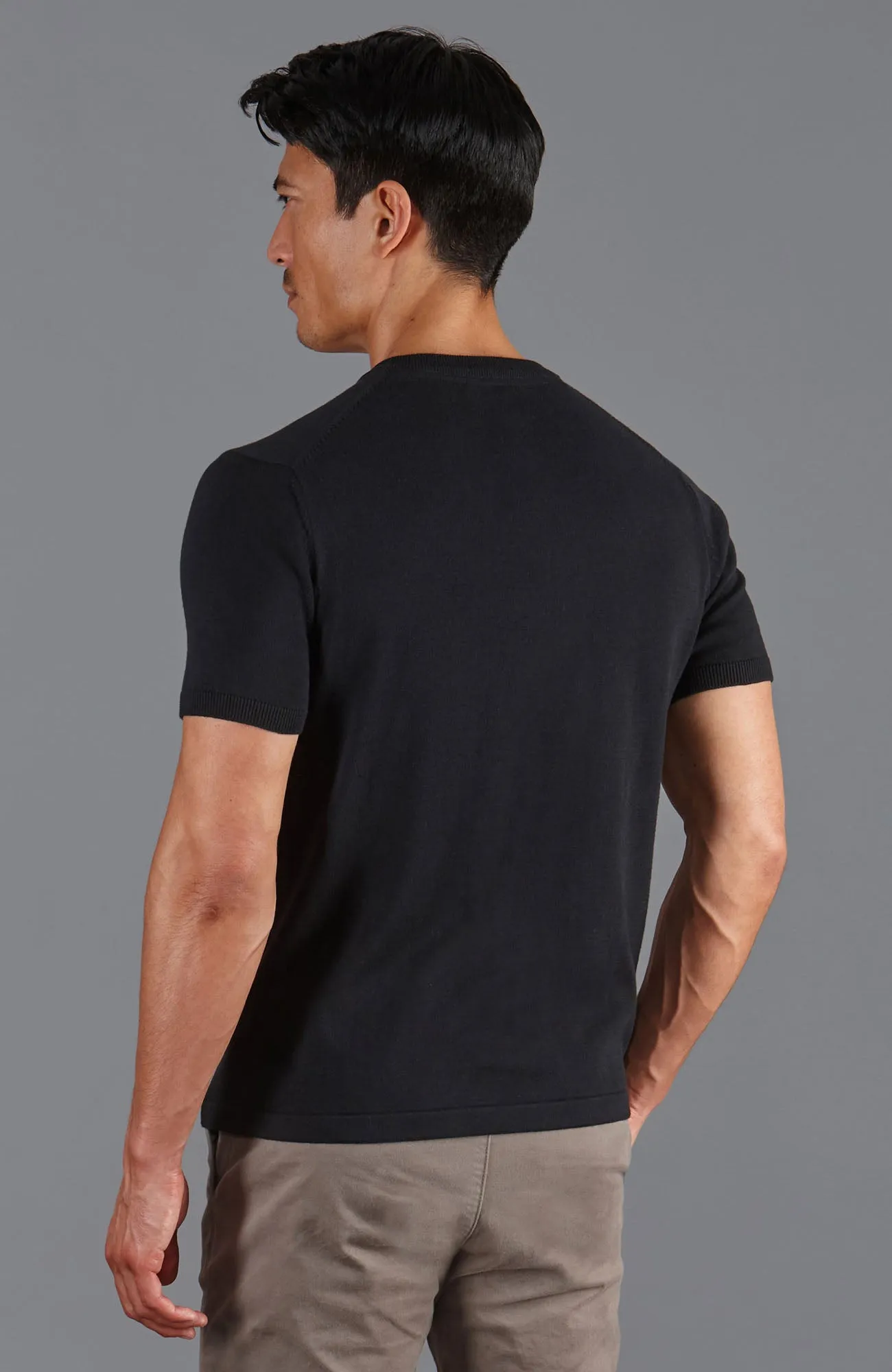 Mens Midweight Cotton Knitted T-Shirt