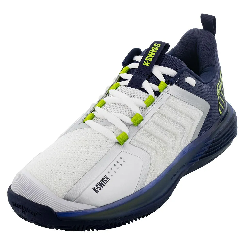 Men's Ultrashot 3 Clay Tennis Shoes White and Peacoat