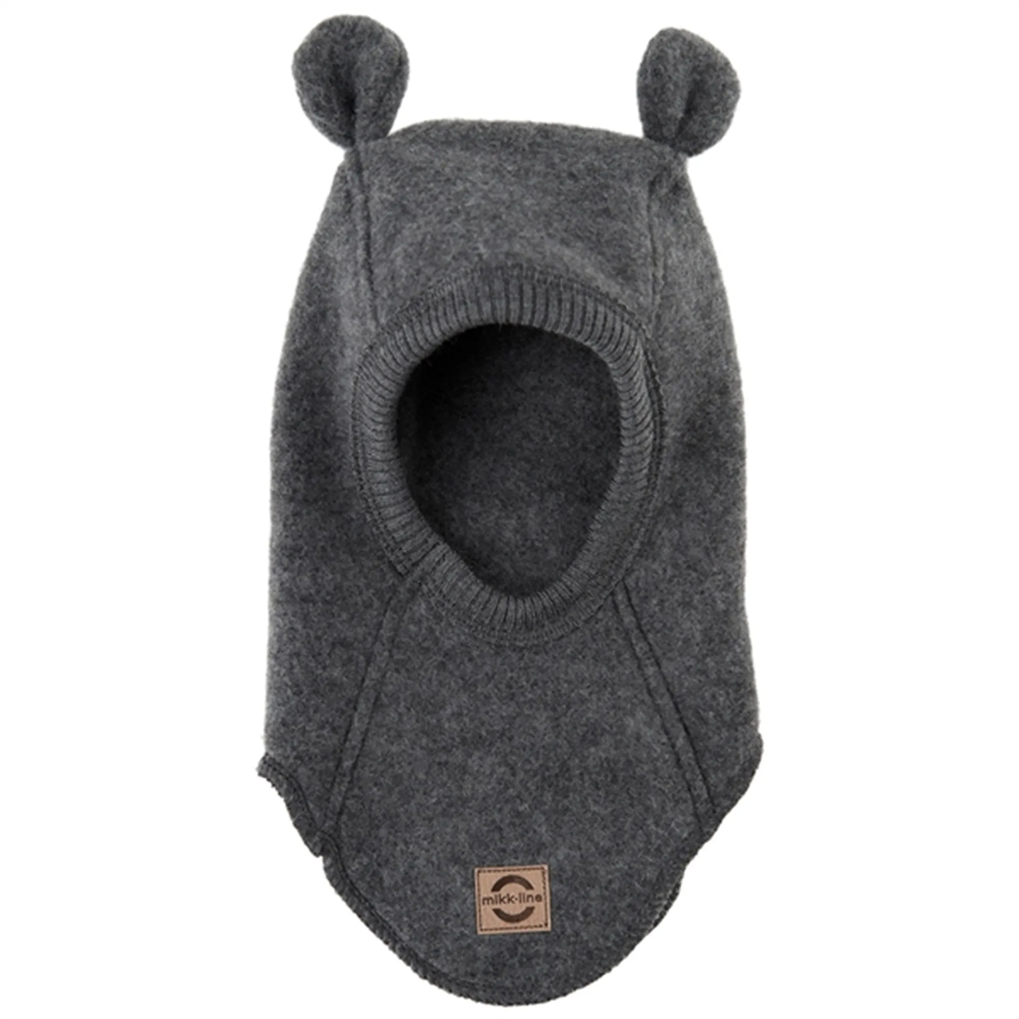 Mikk-Line Wool Balaclava w. Ears Anthracite Melange