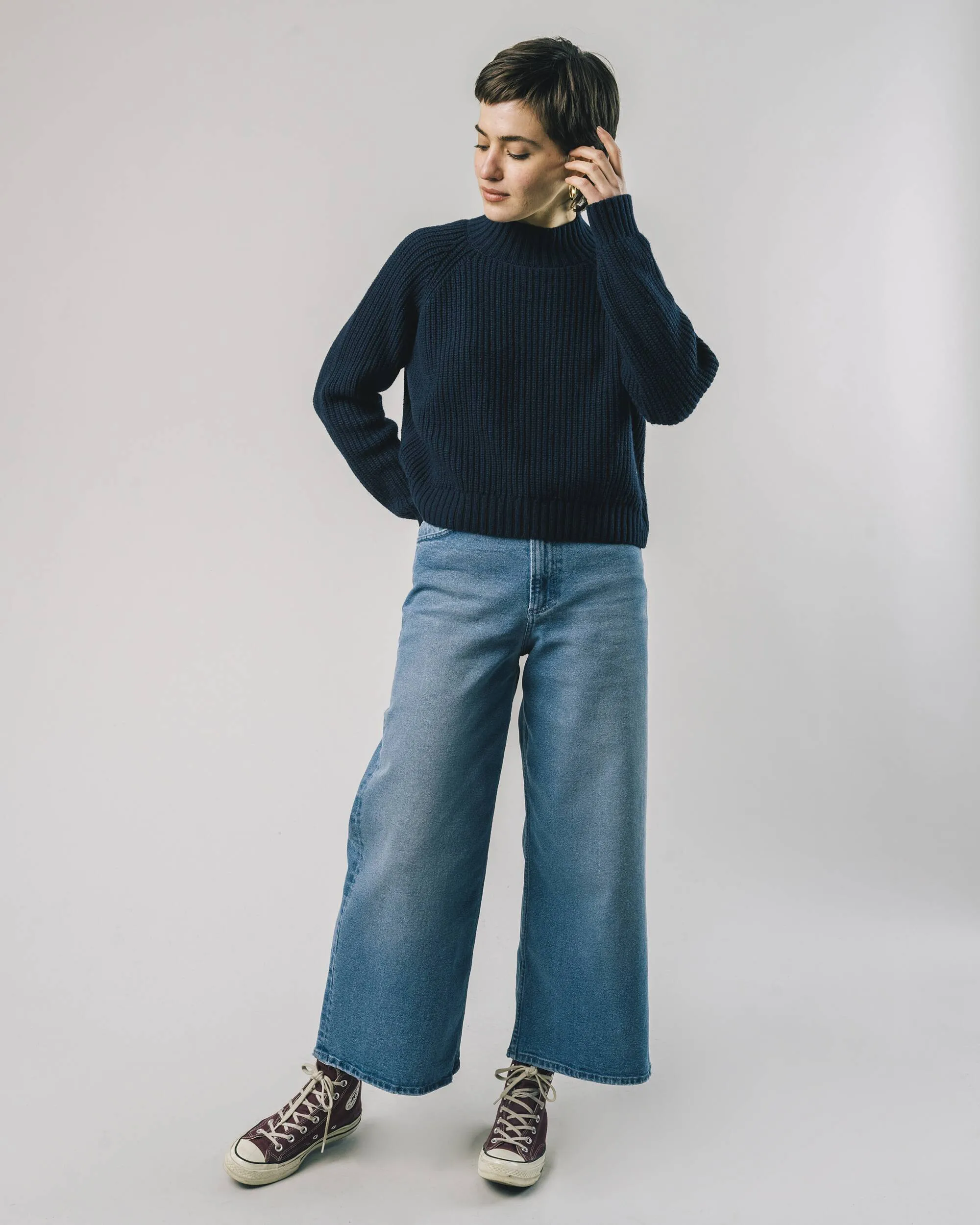 Moscow Cropped Sweater Navy