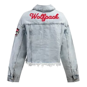 NC State Wolfpack Hype and Vice Cropped Washed Denim Jean Jacket