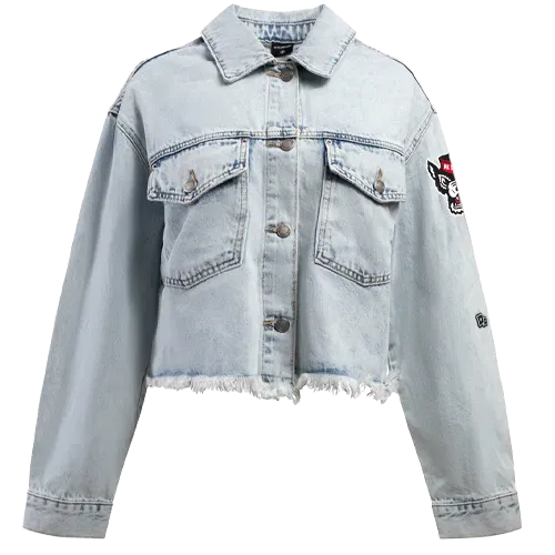 NC State Wolfpack Hype and Vice Cropped Washed Denim Jean Jacket