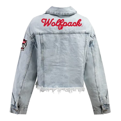 NC State Wolfpack Hype and Vice Cropped Washed Denim Jean Jacket