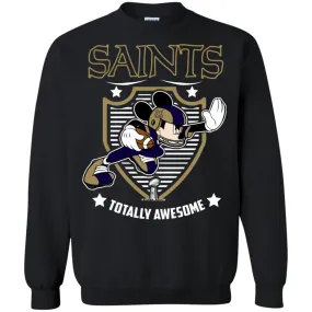 Nfl – New Orleans Saints Totally Awesome Mickey Mouse Super Bowl 2019 Football Crewneck Pullover Sweatshirt