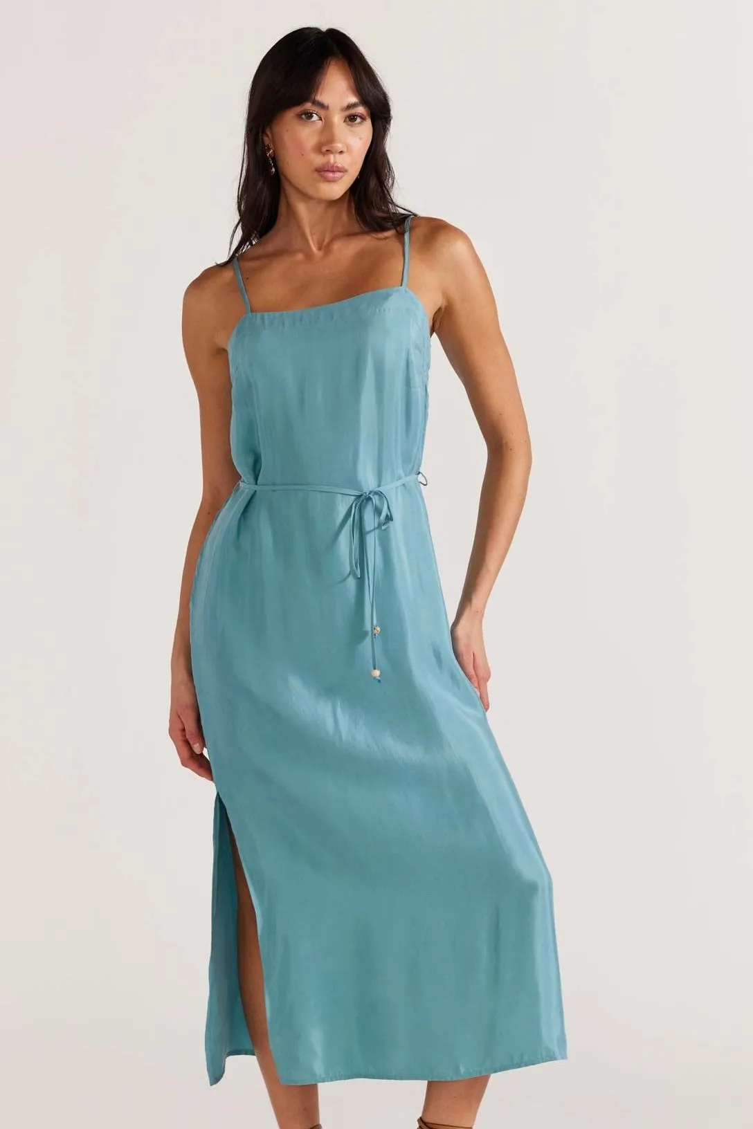 Nola Duckegg Cupro Midi Slip Dress