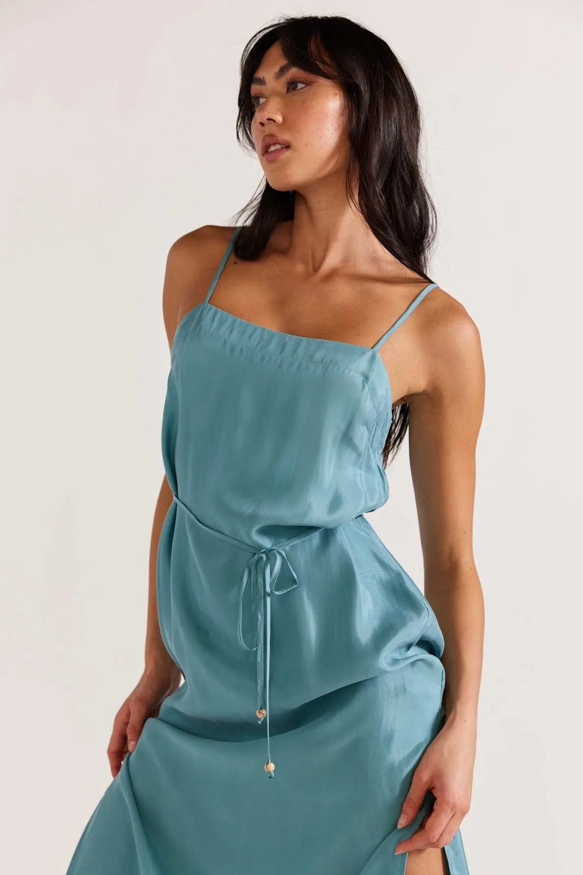 Nola Duckegg Cupro Midi Slip Dress