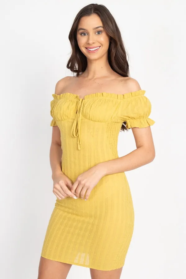 Off Shoulder Smocked Dress