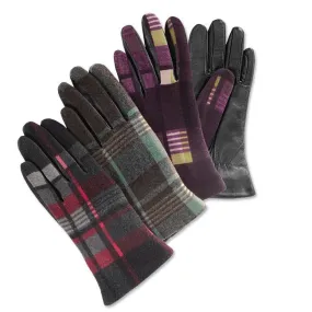 Orvis Women's Plaid Sensor Touch Gloves/Red