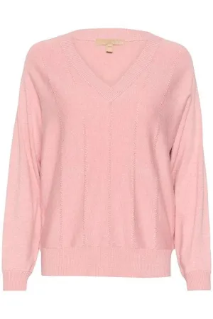 PALE MAUVE V NECK PULLOVER