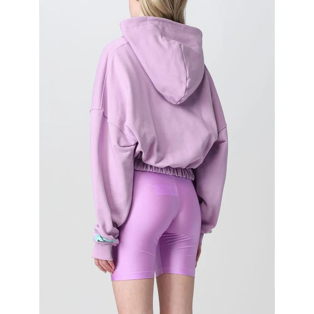 Pharmacy Industry "Purple Cotton Women Sweater With Zip Closure"