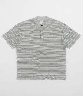 Polar Stripe Rib Henley T-Shirt - Heather Grey