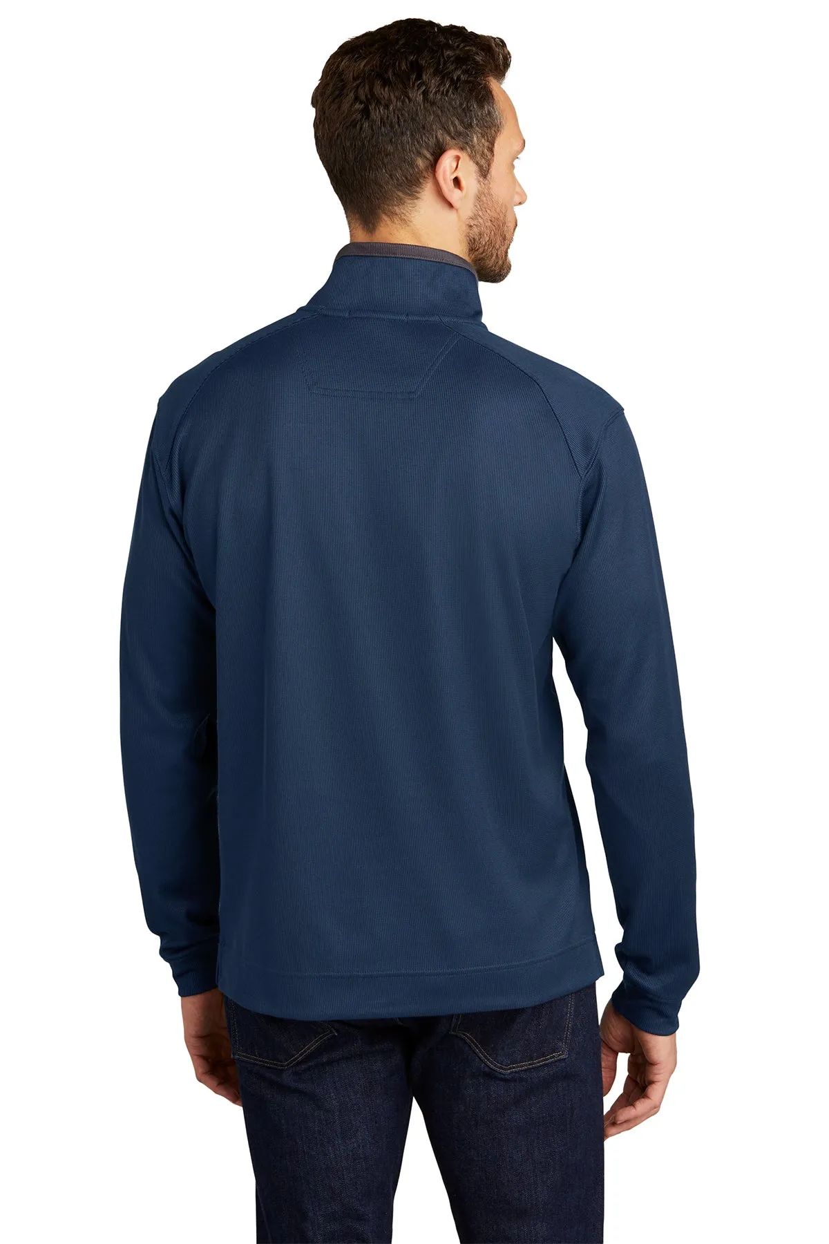 Port Authority Vertical Texture 1/4-Zip Branded Pullovers, Regatta Blue/ Iron Grey