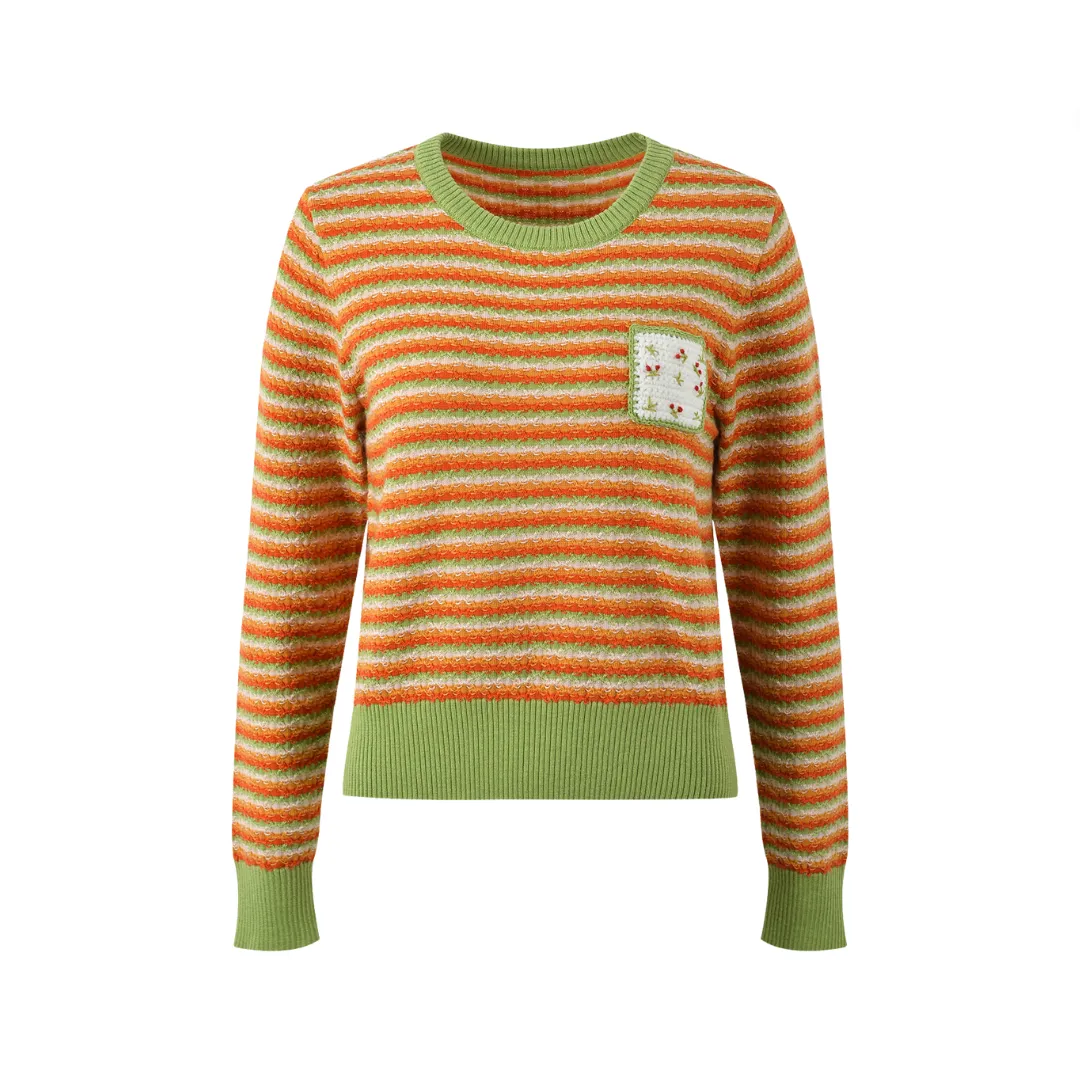 Pre Order:  Striped Round Neck Casual Knitted Sweater