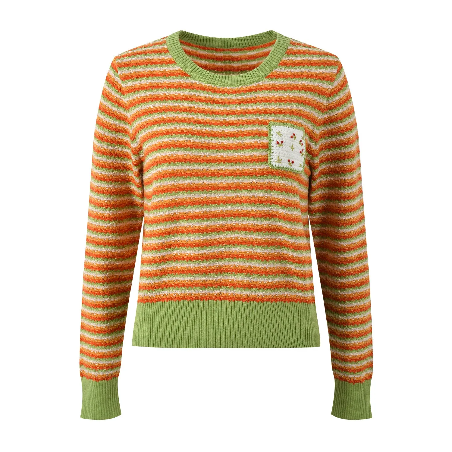 Pre Order:  Striped Round Neck Casual Knitted Sweater