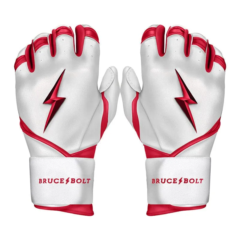 PREMIUM PRO CHROME Series Long Cuff Batting Gloves | RED